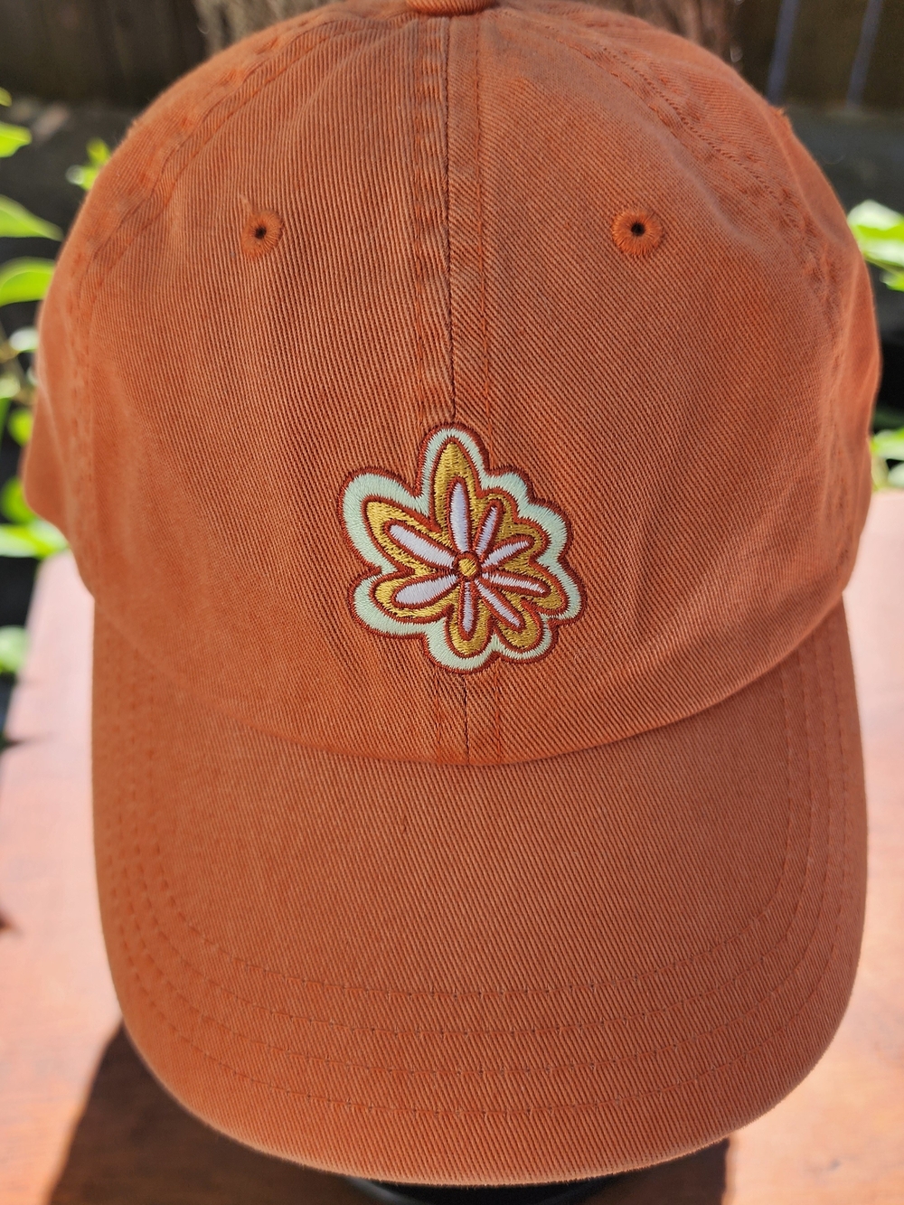 Alpine Design Golden Sunset Flower Cotton Washed Dad Hat Burnt Orange Cap